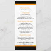 Menu du dîner mariage noir et blanc (Dos)