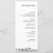 Menu du dîner Mariage Pasadena Skyline (Devant)
