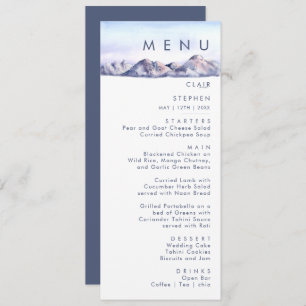 Menu du dîner Mariage Sunset Mountain Winter Mount