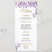 Menu du dîner Quinceañera Purple Folift (Dos)