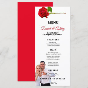 Menu du dîner Roses Rouges Magnifiques