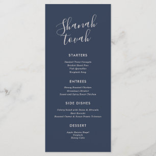 Menu Du Dîner Rosh Hashanah Moderne Simple