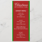 Menu du dîner rouge de Noël (Devant)
