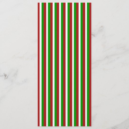 Menu du dîner rouge de Noël (Dos)