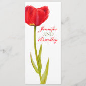 Menu du dîner vert de la réception mariage tulipe  (Devant)