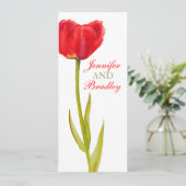 Menu du dîner vert de la réception mariage tulipe  (Debout devant)