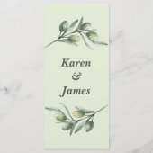 Menu du jardin d'oliviers toscan (Dos)