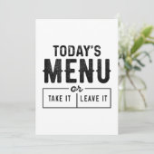 Menu du jour (Debout devant)