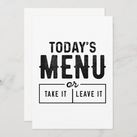 Menu du jour (Devant / Derrière)