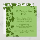 Menu du jour de shamrocks du paddy vert de St (Devant / Derrière)
