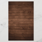 Menu du Mariage botanique en bois rustique (Dos)