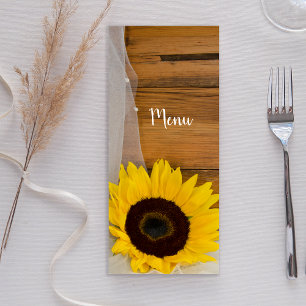 Menu du Mariage campagnard du voile nuptial tourne
