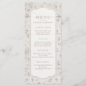 Menu du mariage campagnard rustique en dentelle bl (Devant)
