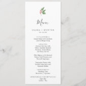 Menu du Mariage Christmas Greenery & Red Berry Men (Devant)