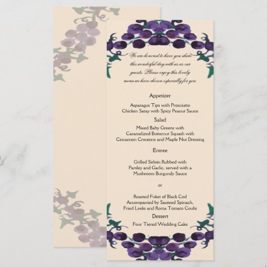 Menu du Mariage de courroie de graphique (Devant / Derrière)