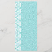 Menu du Mariage de dentelle Turquoise Tiffany (Dos)