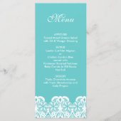 Menu du Mariage de dentelle Turquoise Tiffany (Devant)