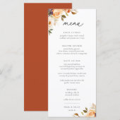 Menu du Mariage de fleurs d'automne de Terre (Devant / Derrière)