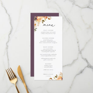 Menu du Mariage de fleurs d'automne de Terre