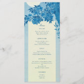 Menu du Mariage de fleurs de cerisier bleu japonai (Devant)