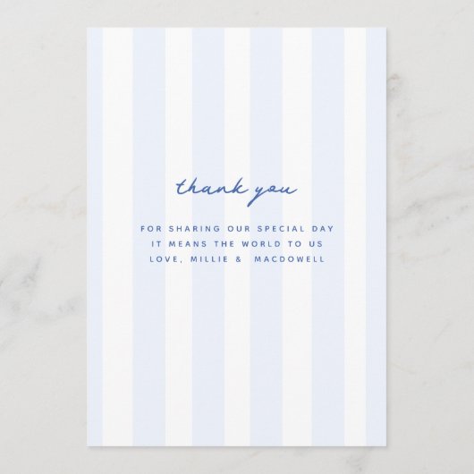 Menu du Mariage de la  de la béquille bleue (Dos)