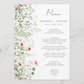 Menu du Mariage de prairie fleur sauvage (Devant)