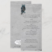 Menu du Mariage de puceron gothique bleu (Devant / Derrière)
