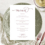 Menu du Mariage de script or Rose simple<br><div class="desc">Une carte de menu mariage calligraphie simple et chic. Je propose un service de personnalisation gratuit; si vous avez des questions ou des demandes spéciales,  n'hésitez pas à me contacter.</div>