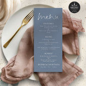 Menu du Mariage de texte blanc bleu foncé