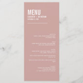 Menu du Mariage de typographie Rose Boho Dusty sim (Devant)