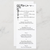 Menu du Mariage de vin Black Celtic Knot Corner (Devant / Derrière)