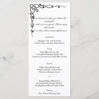 Menu du Mariage de vin Black Celtic Knot Corner
