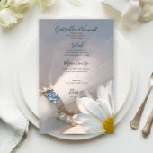 Menu du Mariage d'élégance de marguerite blanche