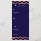 Menu du Mariage d'or Rose chic bilingue (Devant)