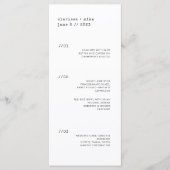 Menu du Mariage du dîner vertical ultra-minimalist (Devant)