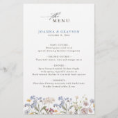 Menu du Mariage du Fleur sauvage de printemps colo (Devant)