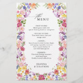 Menu du Mariage du Fleur sauvage de printemps colo (Devant)