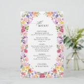 Menu du Mariage du Fleur sauvage de printemps colo (Debout devant)