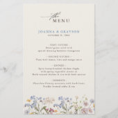Menu du Mariage du Fleur sauvage de printemps colo (Devant)