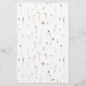 Menu du Mariage du Fleur sauvage de printemps colo (Dos)
