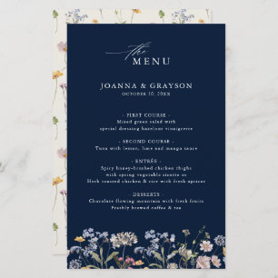 Menu du Mariage du Fleur sauvage de printemps de l