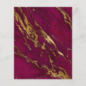 Menu du Mariage en marbre rouge rouge Bourgogne Bu (Dos)