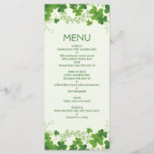 Menu du Mariage feuille shamrock irlandais (trèfle (Devant)