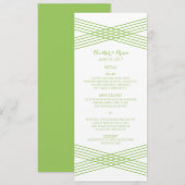 Menu du Mariage Green Modern Deco (Devant / Derrière)