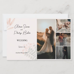 Menu du Mariage minimaliste Boho Photo Collage