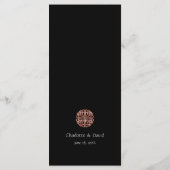 Menu du Mariage Rose noir Gold Dara Celtic Knot (Dos)