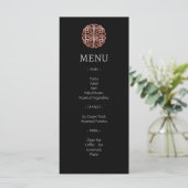 Menu du Mariage Rose noir Gold Dara Celtic Knot (Debout devant)