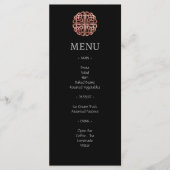 Menu du Mariage Rose noir Gold Dara Celtic Knot (Devant)