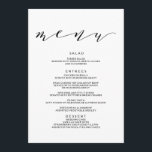 Menu du Mariage Simple Romance Calligraphy<br><div class="desc">De magnifiques invitations de calligraphie romantique,  tendance,  avec lettrage à la main et typographie de script simple. Jolie typographie et tout le texte noir fait de ce design vraiment remarquable. Ces simples invitations romantiques sont modernes et classe avec une touche chic,  mais traditionnelle.</div>