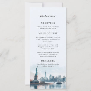 Menu du Mariage Skyline de New York Cityscape Wate